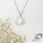 گردنبند حلقه نگین دار با نقره ایتالیا کد 22004