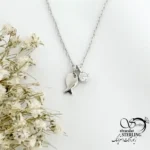 گردنبند نقره ظریف با آویز ماهی کد 22005