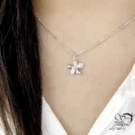 گردنبند گل نقره ساخت ایتالیا کد 22009 - تصویر 2