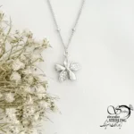 گردنبند گل نقره ساخت ایتالیا کد 22009