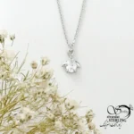 گردنبند نقره نگین اشکی با عیار925 کد 22010