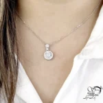 گردنبند نقره 925 عیار طرح جواهری کد 22012 - تصویر 2