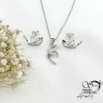 نیمست نقره 925 عیار طرح شاپرک کد 22025