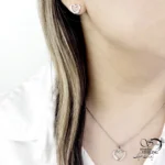 نیمست قلب نقره طرح مدرن کد 22032 - Image 2