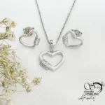 نیمست قلب نقره طرح مدرن کد 22032