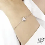 دستبند نقره گوله برفی با نقره ایتالیا کد 22040 - Image 2