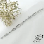 دستبند نقره تراشکاری طرح کلاسیک کد 22042