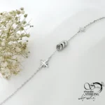 دستبند نقره با حلقه متحرک کد 22043