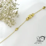 دستبند البرنادو نقره با آبکاری آب طلا زرد کد 22046