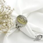انگشتر عقیق زرد دسته دوم نقره 925 عیار کد 22052