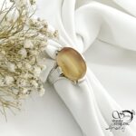 انگشتر نقره رکاب چهارچنگ عقیق تراش دار کد 22061