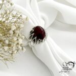 انگشتر نقره عقیق قرمز رکاب اشکی کد 22062