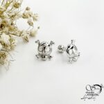 پیرسینگ گوش طرح اسکلت نقره 925 عیار کد 22082