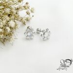 پیرسینگ گوش نقره طرح گوله برفی کد 22090