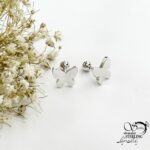 پیرسینگ گوش پروانه اینه ای با نقره 925 عیار کد 22094