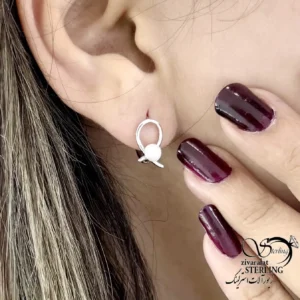 گوشواره نقره 925 عیار مرواریدی کد 22101
