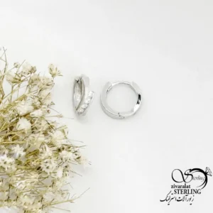 گوشواره حلقه ای 13 میل با نقره 925 عیار کد 22103