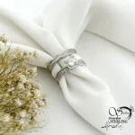 حلقه پشت حلقه نقره 925 عیار طرح طلا کد 22110