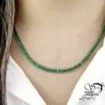 گردنبند فانتزی فول نگین سبز (جواهری) کد 22137