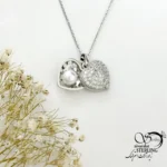 گردنبند قلب مرواریدی فول نگین کد 22145