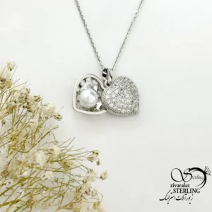 گردنبند قلب مرواریدی فول نگین کد 22145