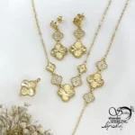 سرویس طرح طلا مدل ونکلیف نگین دار کد 22147