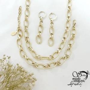 سرویس زنجیری مجلسی با روکش آب طلا کد 22153