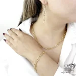 سرویس زنجیری زنانه مشابه طلا کد 22157
