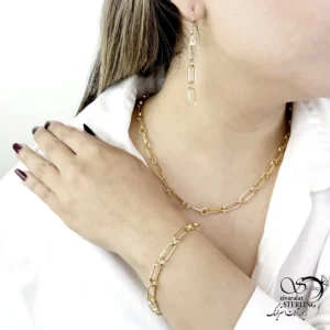 سرویس زنجیری زنانه مشابه طلا کد 22157