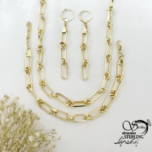 سرویس زنجیری زنانه مشابه طلا کد 22157