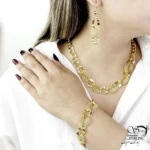 سرویس زنانه مشابه طلا مدل حصیری کد 22159