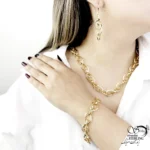 سرویس حلقه ایی با روکش آب طلا کد 22160