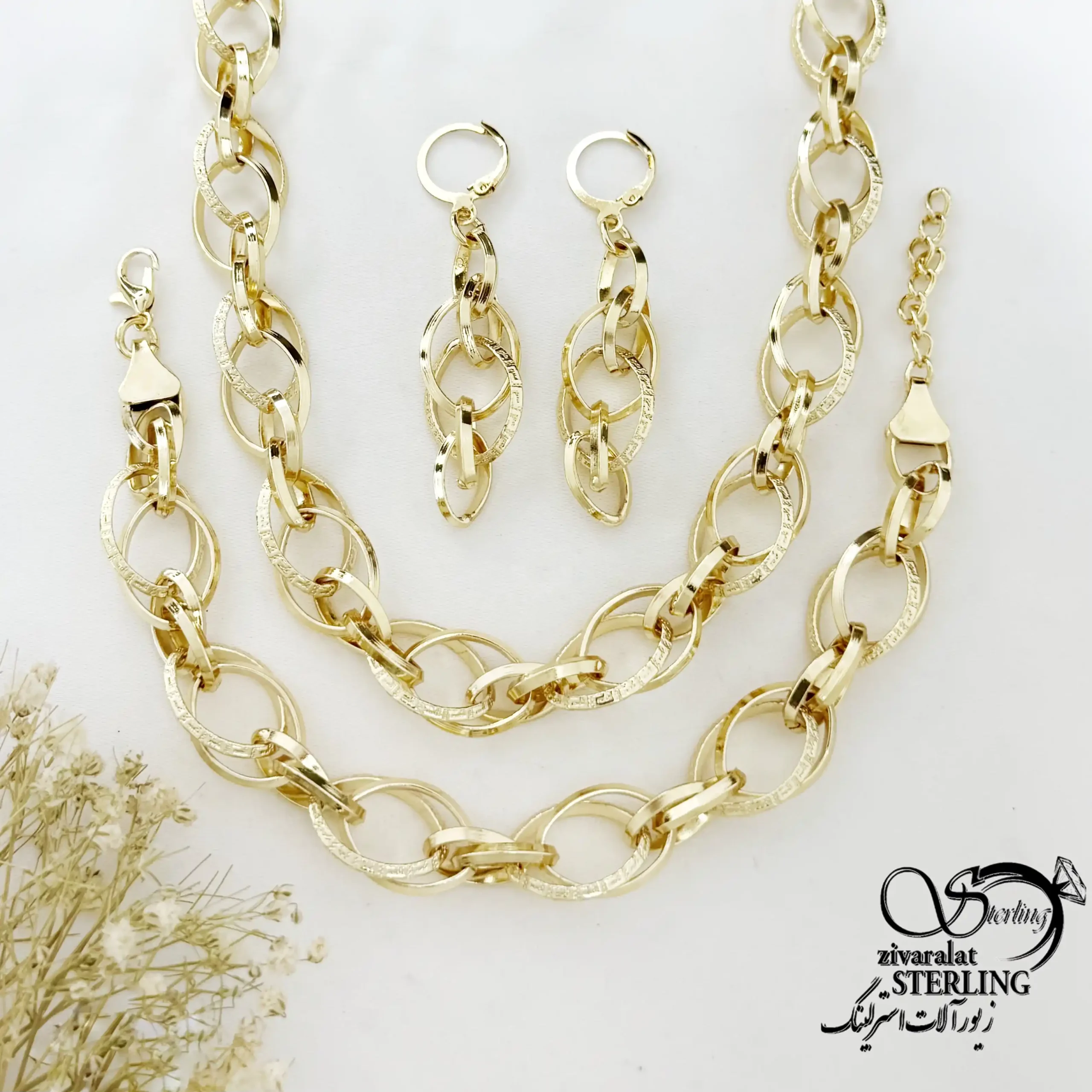 سرویس حلقه ایی با روکش آب طلا کد 22160
