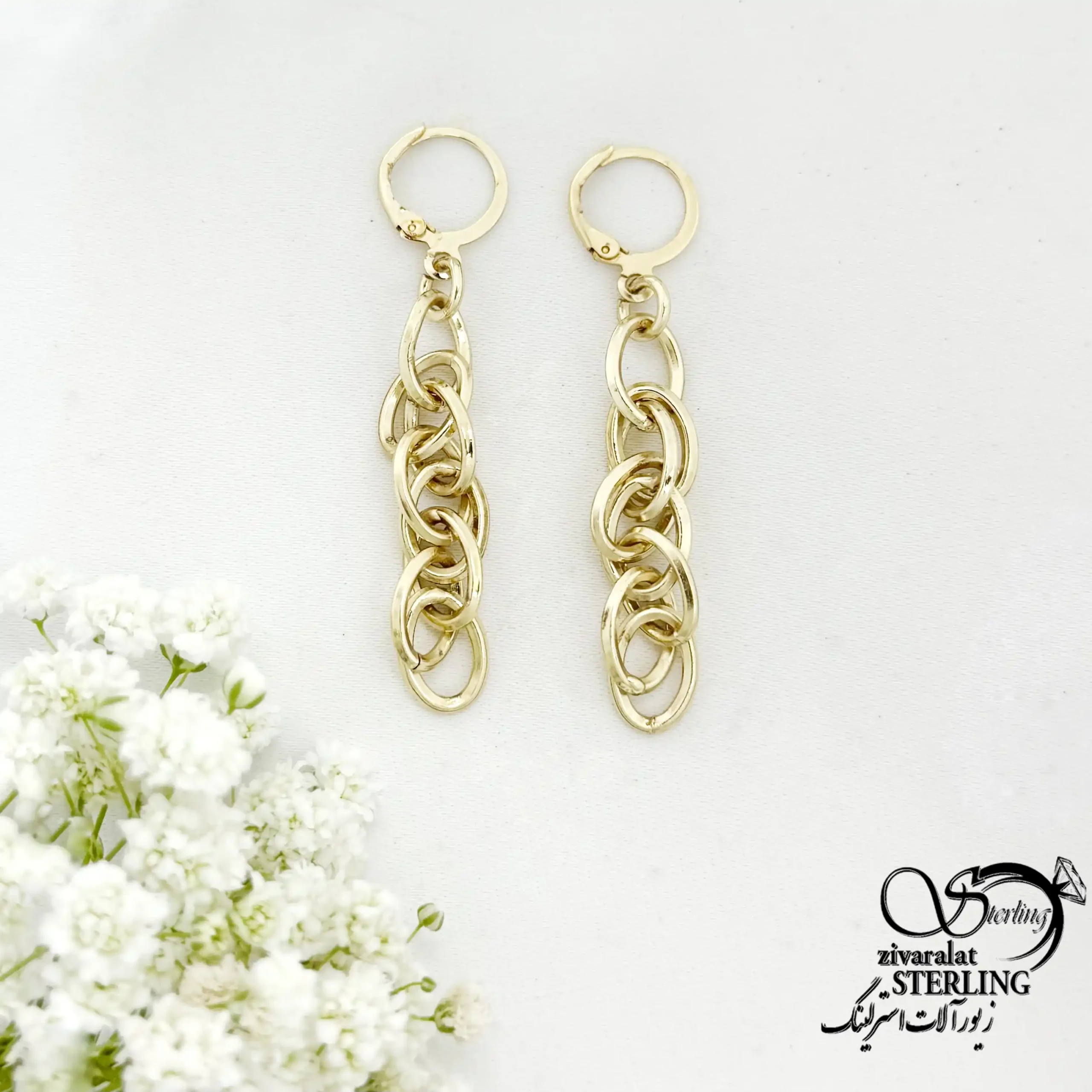 گوشواره آویز طرح طلا کد 22171