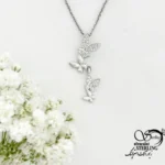 گردنبند پروانه ای نگین دار طرح مدرن کد 22184