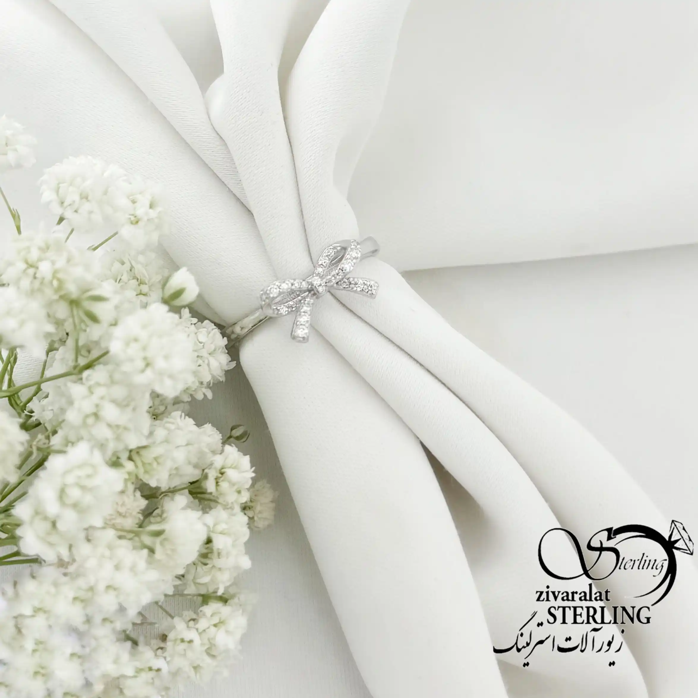 انگشتر پاپیون نقره با عیار925 کد 22238