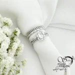 حلقه پشت حلقه نقره نگین مربعی کد 22244