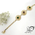 دستبند دایره ای مشابه طلا کیفیت فوق العاده کد 22249