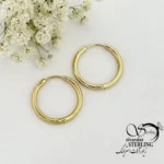گوشواره حلقه ای برند استیل طرح طلا کد 22251