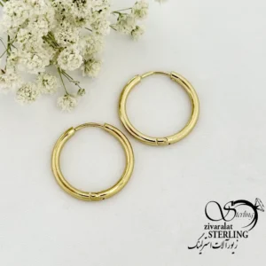 گوشواره حلقه ای برند استیل طرح طلا کد 22251
