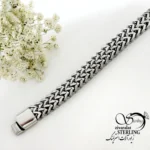 دستبند استیل مردانه طرح زیگ زاگ کد 22268