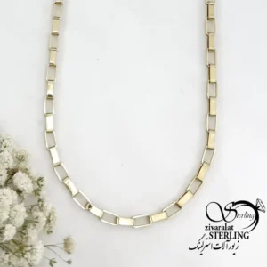 زنجیر استیل مربعی(دیپلمات) مردانه 60 سانتی کد 22278