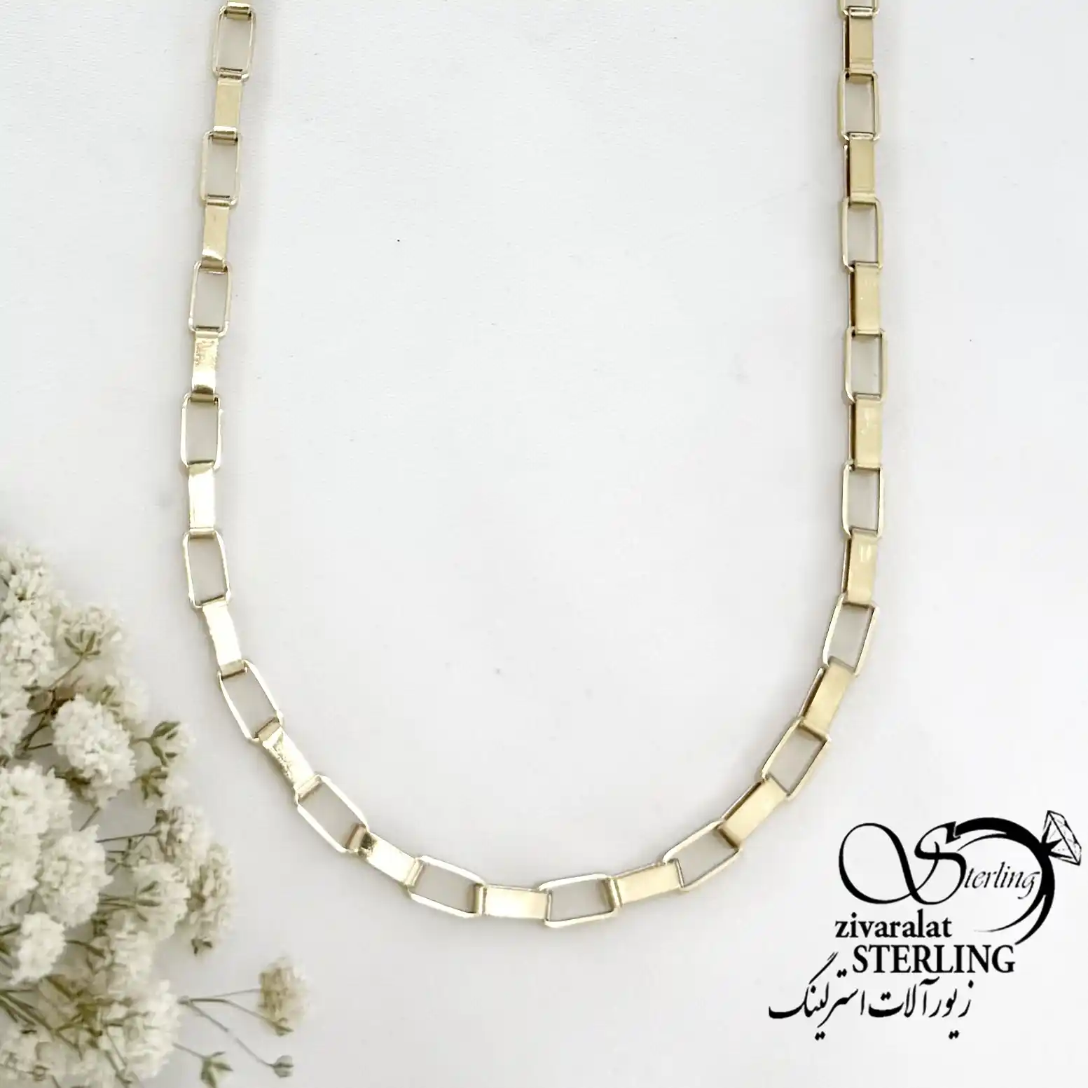 زنجیر استیل مربعی(دیپلمات) مردانه 60 سانتی کد 22278