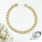 زنجیر مردانه استیل طرح کارتیر زرد کد 22293