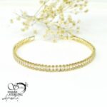 دستبند تنیسی زنانه طرح طلا کد 5779