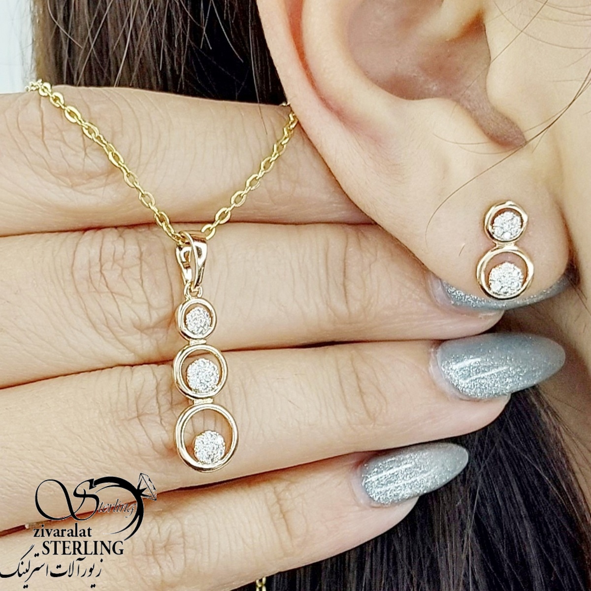 نیمست دایره وسط نگین برند ژوپینگ کد 8738