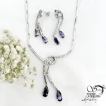 سرویس نقره دست دوم با سنگ آماتیست طرح طلا کد 22304