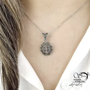 گردنبند نقره سیاه قلم با عیار925 کد 22315