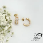 گوشواره میخی ژوپینگ طرح زنجیری کد 22356