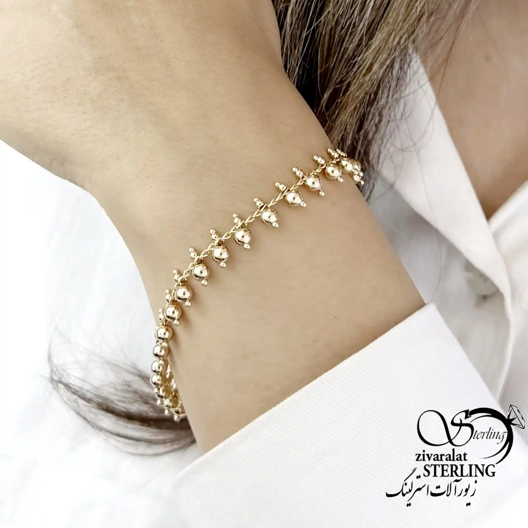 دستبند ژوپینگ مشابه طلا طرح مدرن کد 22371